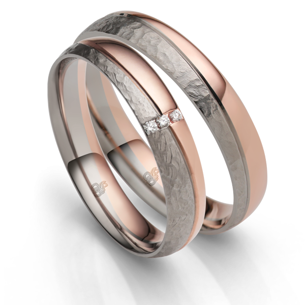 Rauschmayer Trauringe Weiss-Rotgold 11-51252 + 10-51252